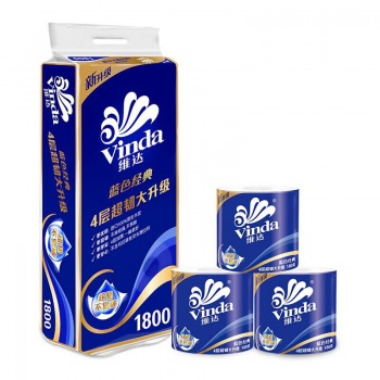 维达（Vinda）V4028 蓝色经典180g 卫生卷纸*10卷/提 6提/包