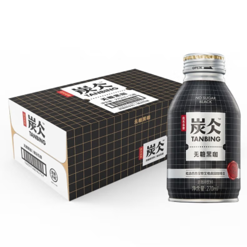 农夫山泉 炭仌咖啡无糖黑咖270ml*15瓶 整箱