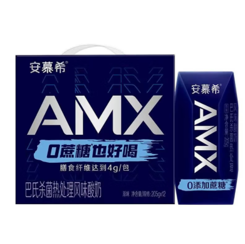 伊利安慕希AMX小黑钻0蔗糖风味酸奶牛奶整箱 小黑钻0蔗糖205g*12盒