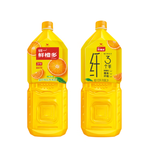 统一 鲜橙多 2L*6瓶 整箱装 橙汁饮料 （新老包装随机发货）