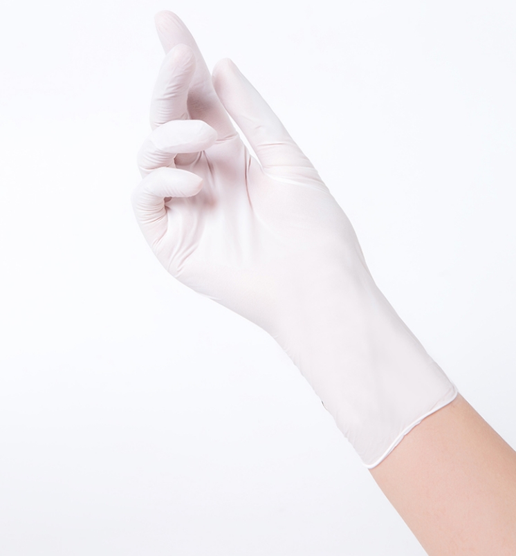 蓝帆医疗 一次性医用橡胶检查手套 乳白色 2只/包 100包/盒 有粉橡胶手套 无粉L号（
